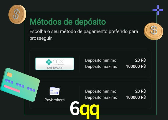 O cassino 6qq oferece uma grande variedade de métodos de pagamento